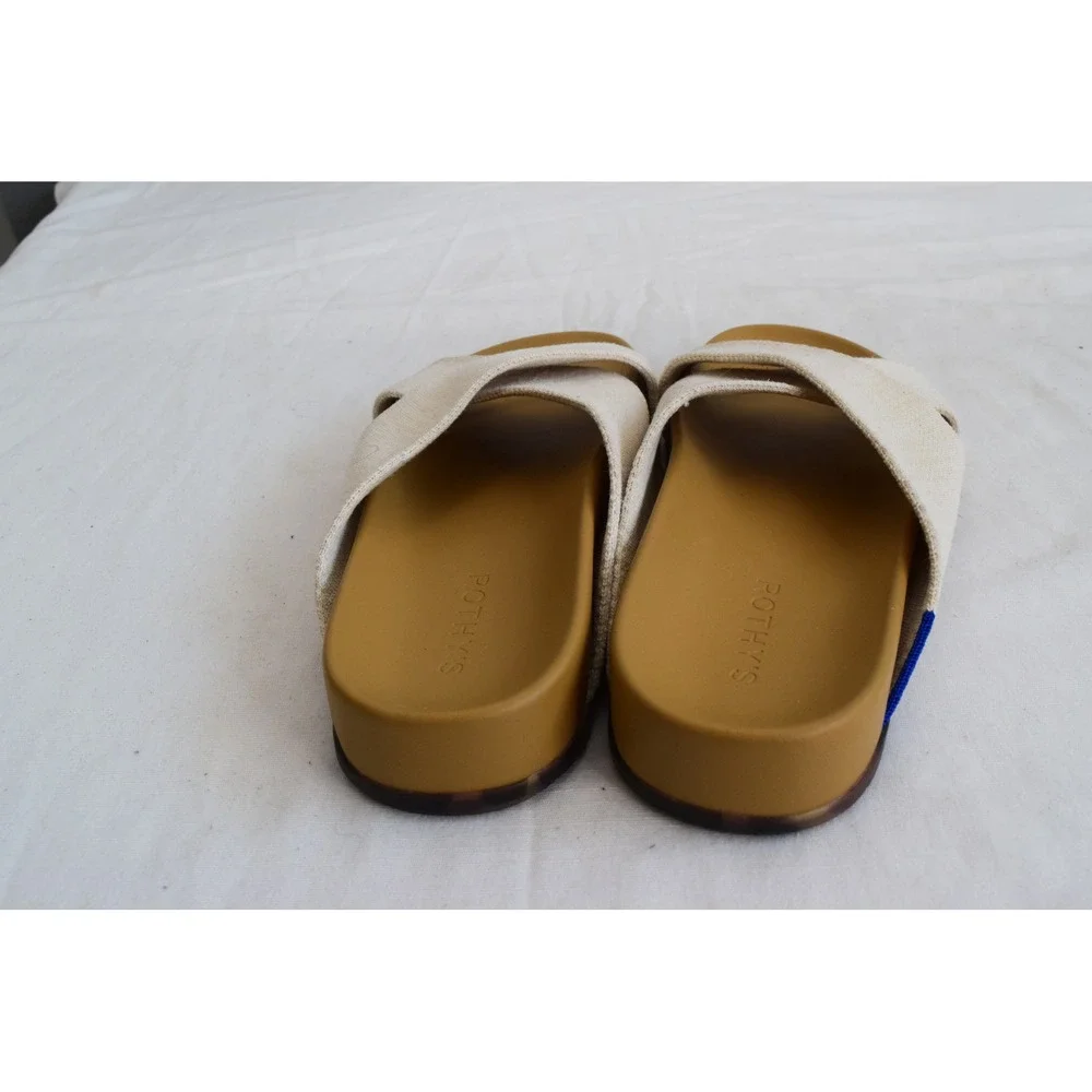 Rothy's The Weekend Slide 8.5 Oatmeal Crisscross Sandal Womens Sustainable